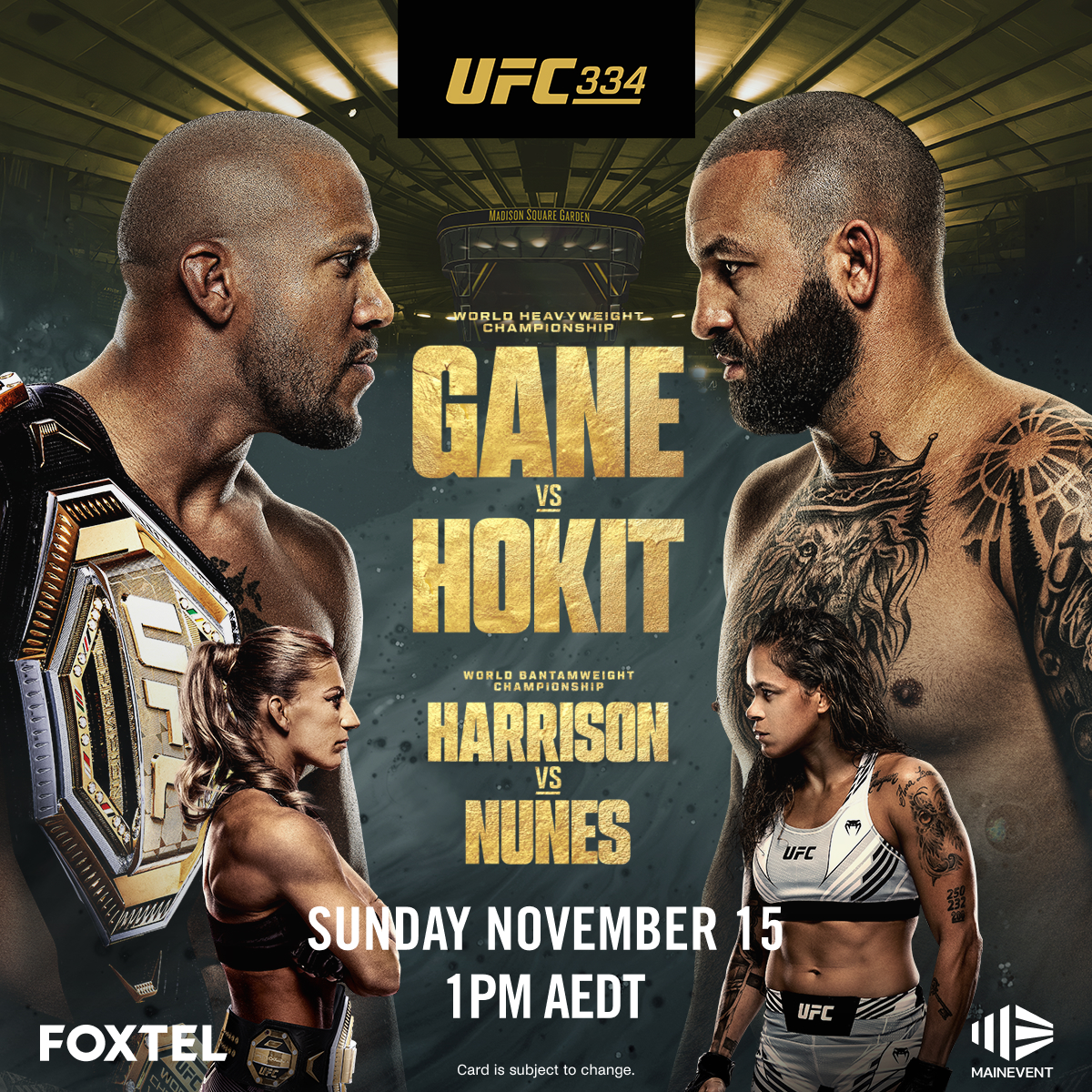 🥊🔥 UFC 334 LIVE AT CANBERRA LABOR CLUB BELCONNEN! 🔥🥊
